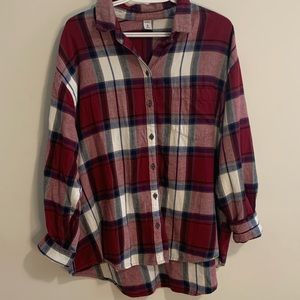 Old Navy Red and White Plaid Shirt